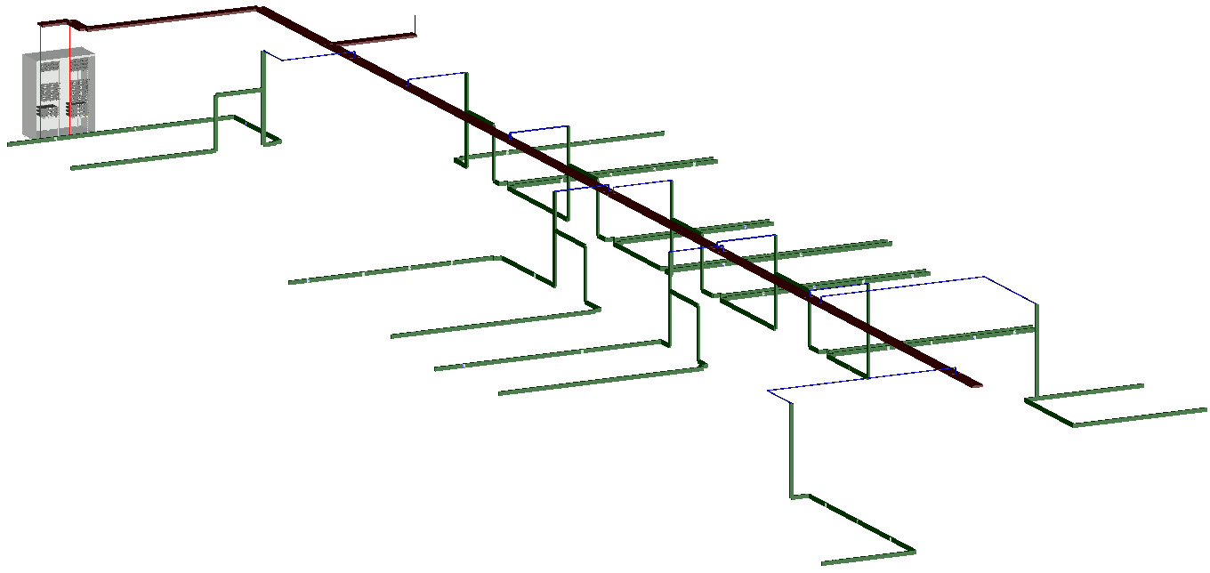 Рис. 8. Project Studio CS СКС. 3D-вид кабельных каналов