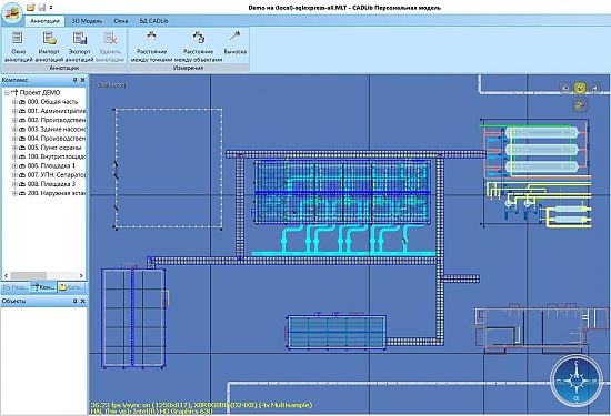 Отображение 3D-объектов в каркасном режиме на ортогональном виде сверху